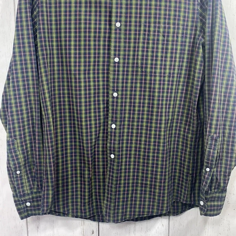 J Crew Mens Slim Fit Plaid Stretch Secret Wash Button Down Shirt